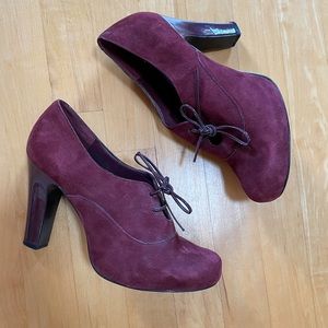 Nine West Suede Platform Heels, Maroon